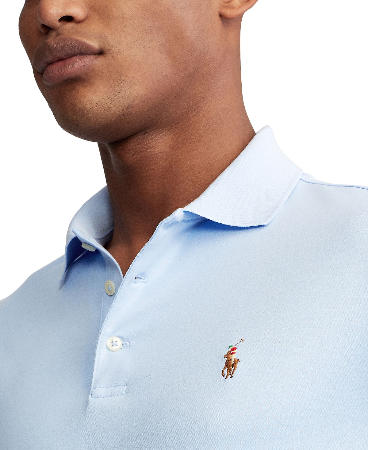 Мужская рубашка-поло slim fit из хлопка на заказ Polo Ralph Lauren, мульти  – заказать из-за границы с доставкой в «CDEK.Shopping»