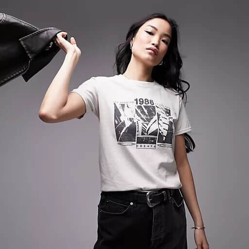 

Футболка Topshop Graphic Photographic 1986 Shrunken, белый