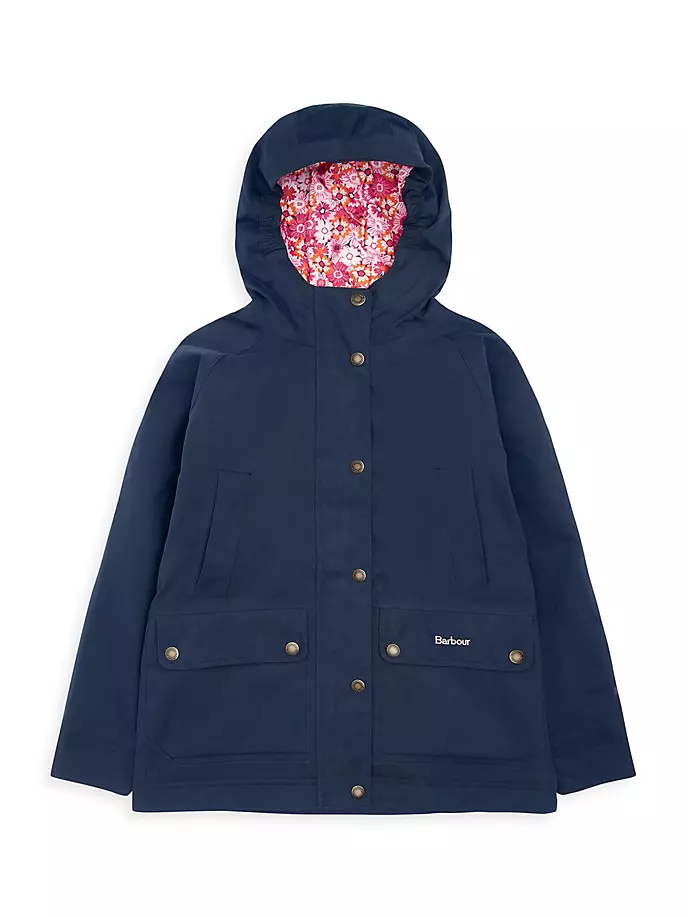 

Куртка Beadnell для маленьких девочек и девочек Barbour, темно-синий