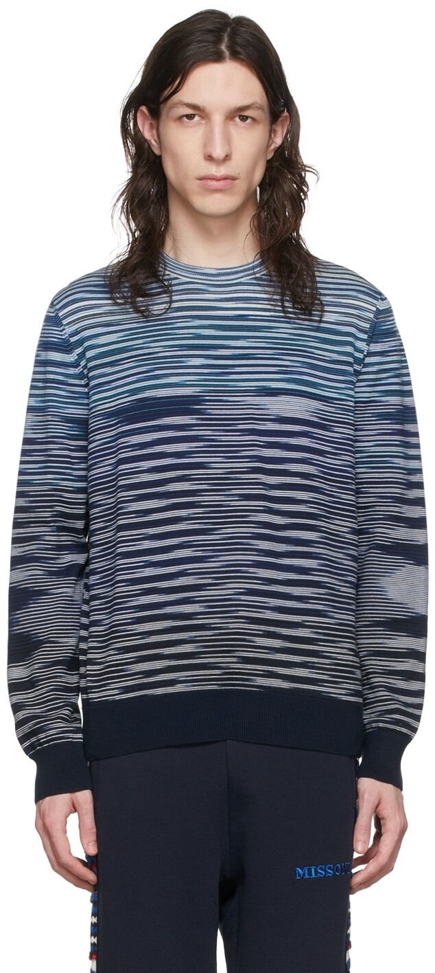 

Синий хлопковый свитер Missoni