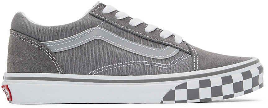 

Kids Grey Checkerboard Old Skool Big Kids Кроссовки Vans