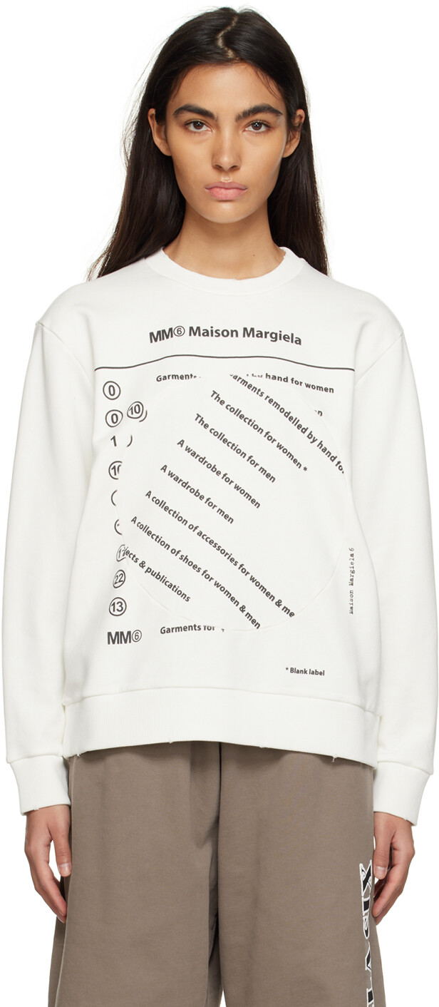 

Белая толстовка с принтом MM6 Maison Margiela, Белый