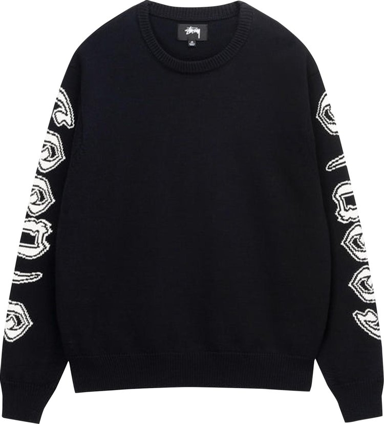Свитер Stussy Sleeve Logo Sweater 'Black', черный