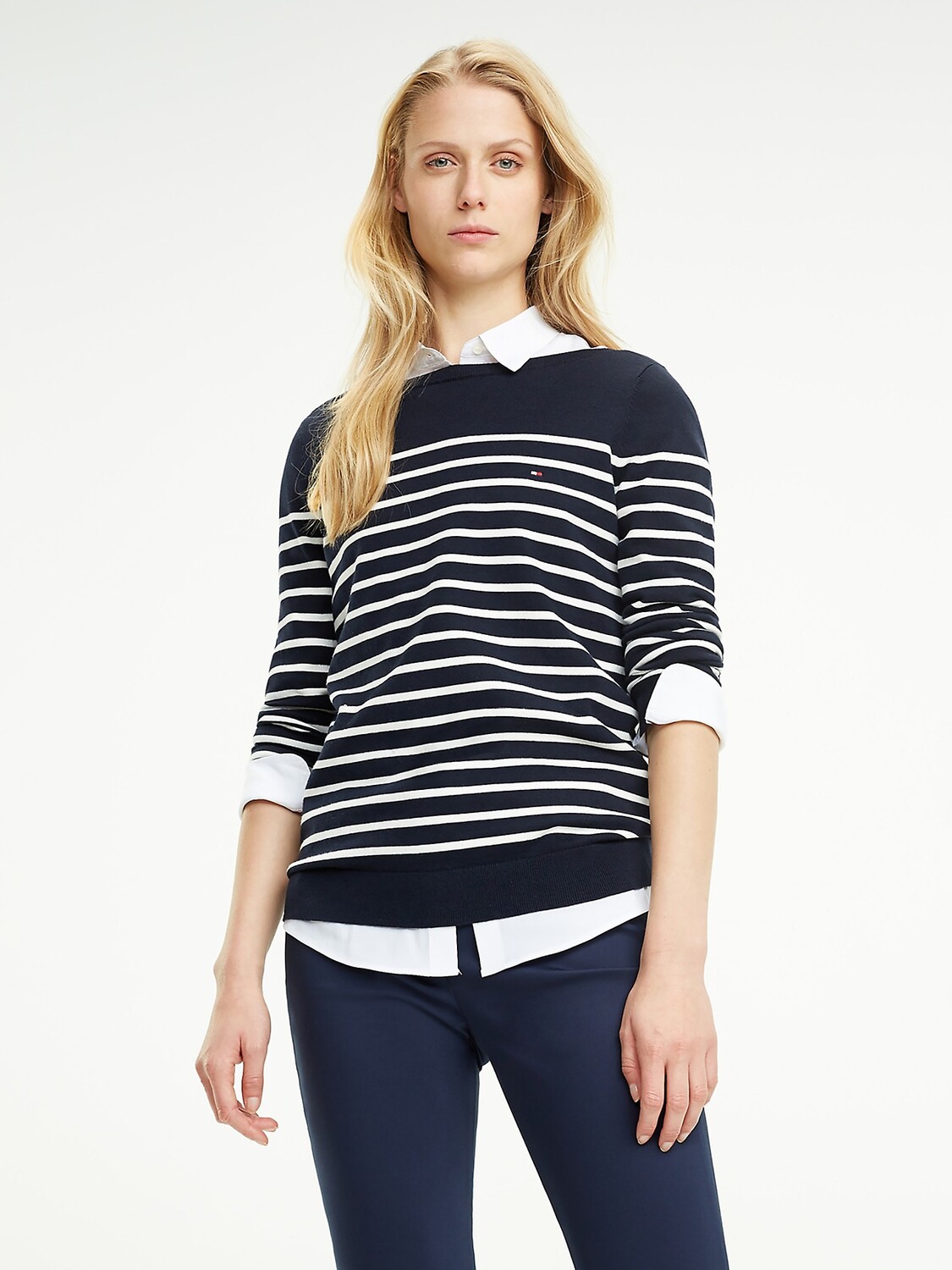 

Свитер в морскую полоску Tommy Hilfiger, полночь/классический белый
