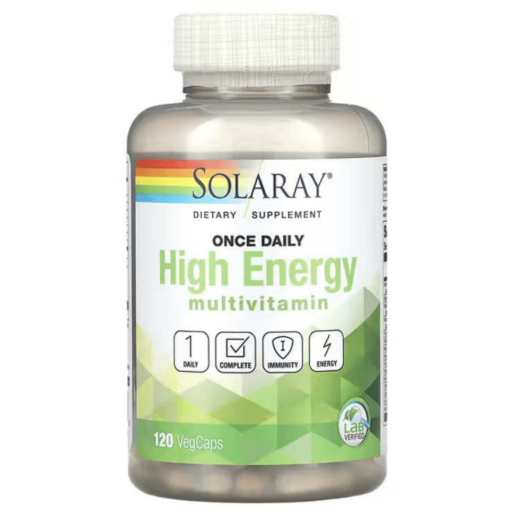 Мультивитамины High Energy, Once Daily, 120 растительных капсул, Solaray solaray once daily высокоэнергетические мультивитамины без железа 60 растительных капсул