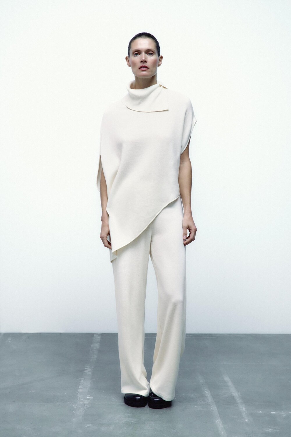 

Широкие брюки soft ZARA, экру