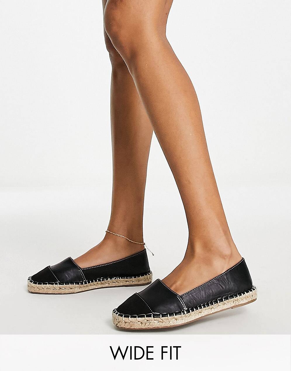 

Черные эспадрильи с широким носком ASOS DESIGN Joy