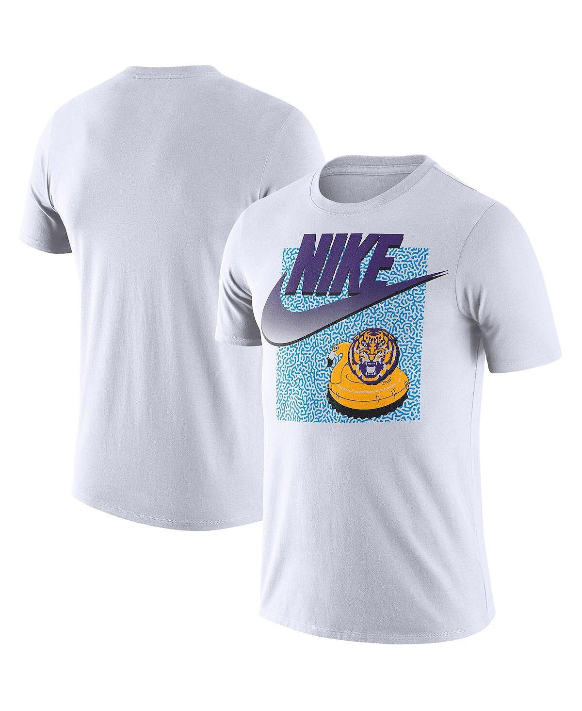 

Мужская белая футболка lsu tigers swoosh spring break Nike, белый