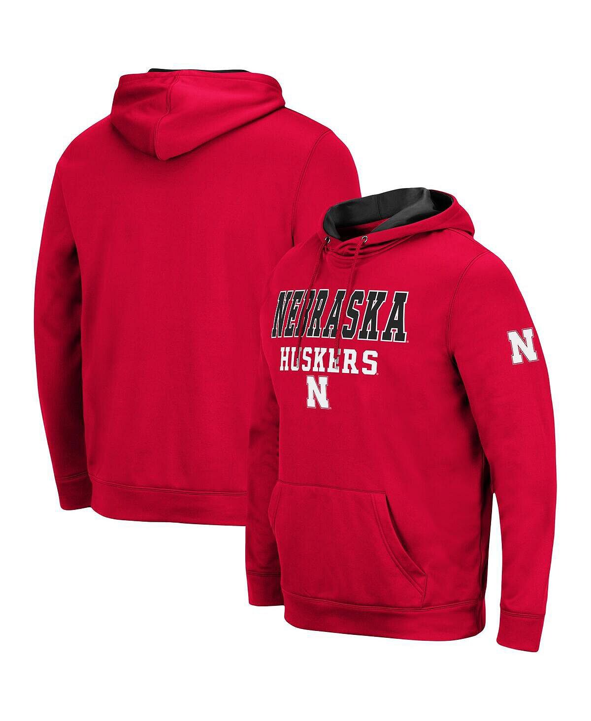 

Мужская толстовка с капюшоном scarlet nebraska huskers sunrise pullover Colosseum