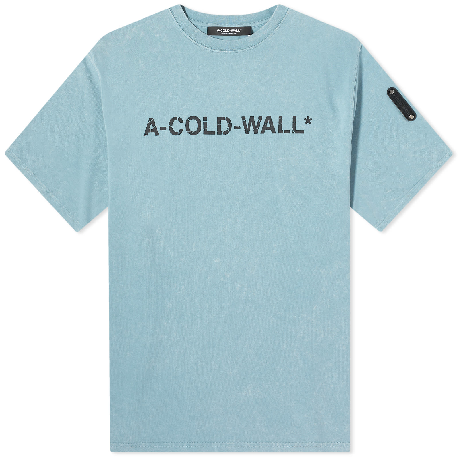 Футболка A-cold-wall* Overdye Logo, бирюзовый
