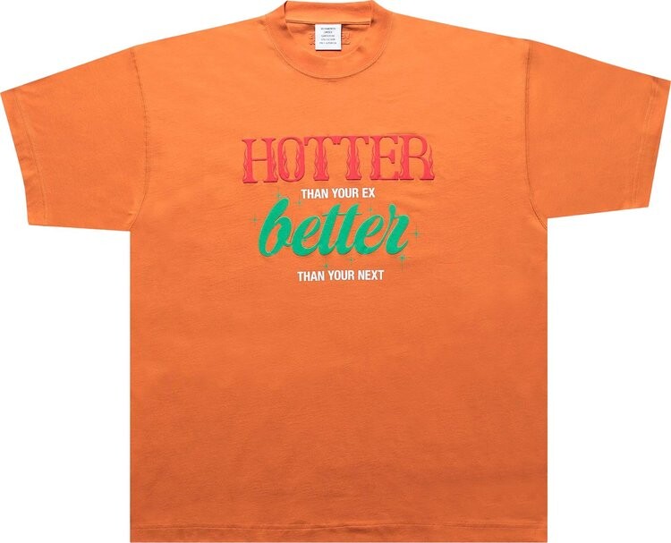 

Футболка Vetements Hotter Than Your Ex T-Shirt 'Orange', оранжевый