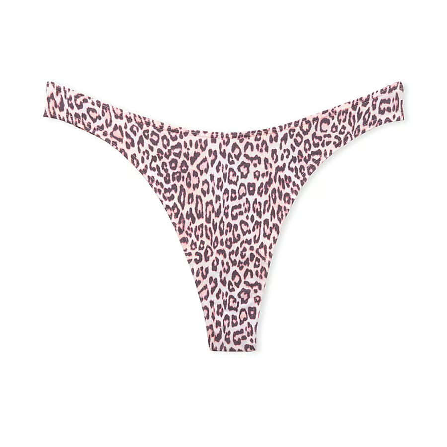 

Трусики-стринги Victoria's Secret Stretch Cotton High-Leg Scoop Thong Classic, розовый/гепард