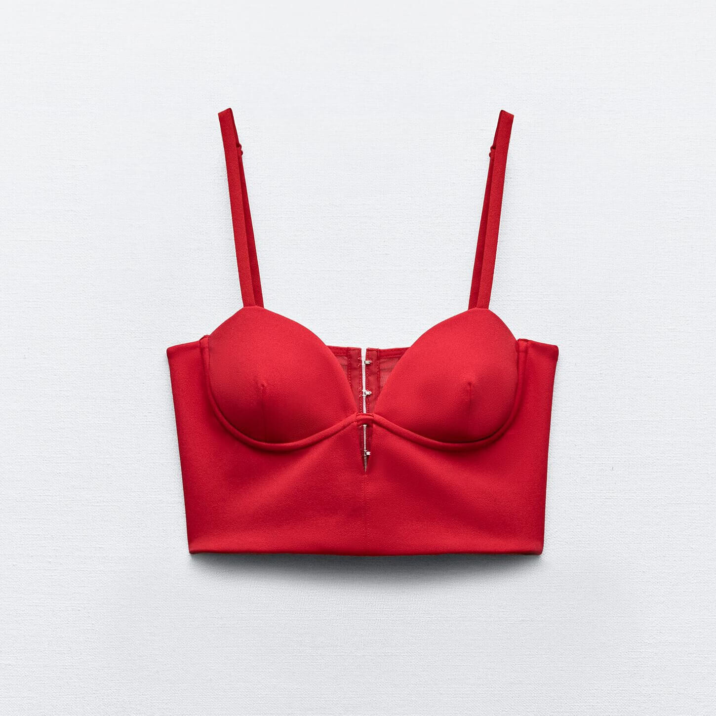 

Топ Zara Matching Tulle Corsetry-inspired, красный