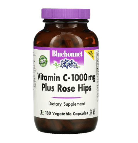 Витамин C с шиповником 1000 мг 180 капсул Bluebonnet Nutrition буферизованный витамин c 500 мг 180 капсул bluebonnet nutrition
