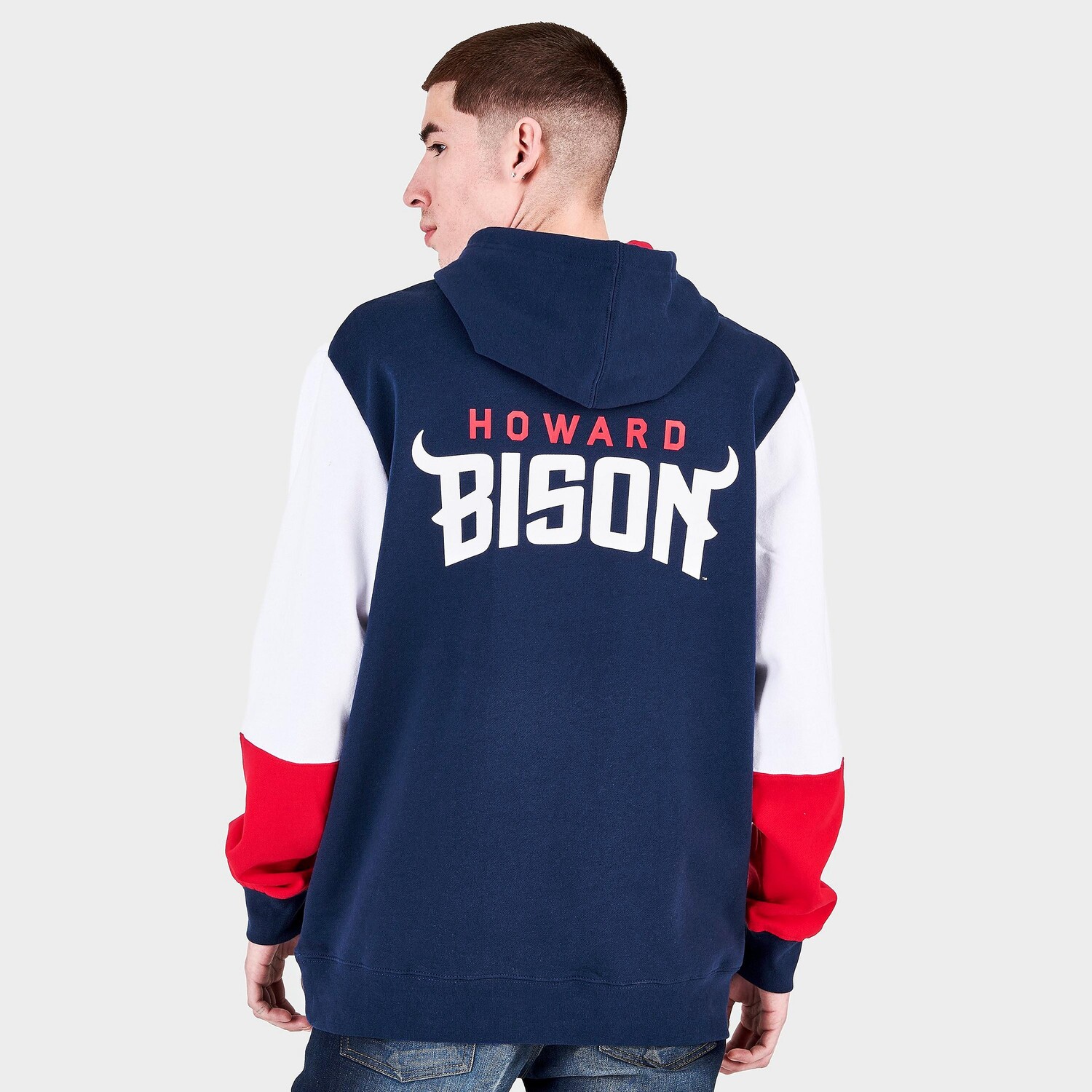 

Мужская худи с цветными блоками Mitchell & Ness Howard Bison College, синий