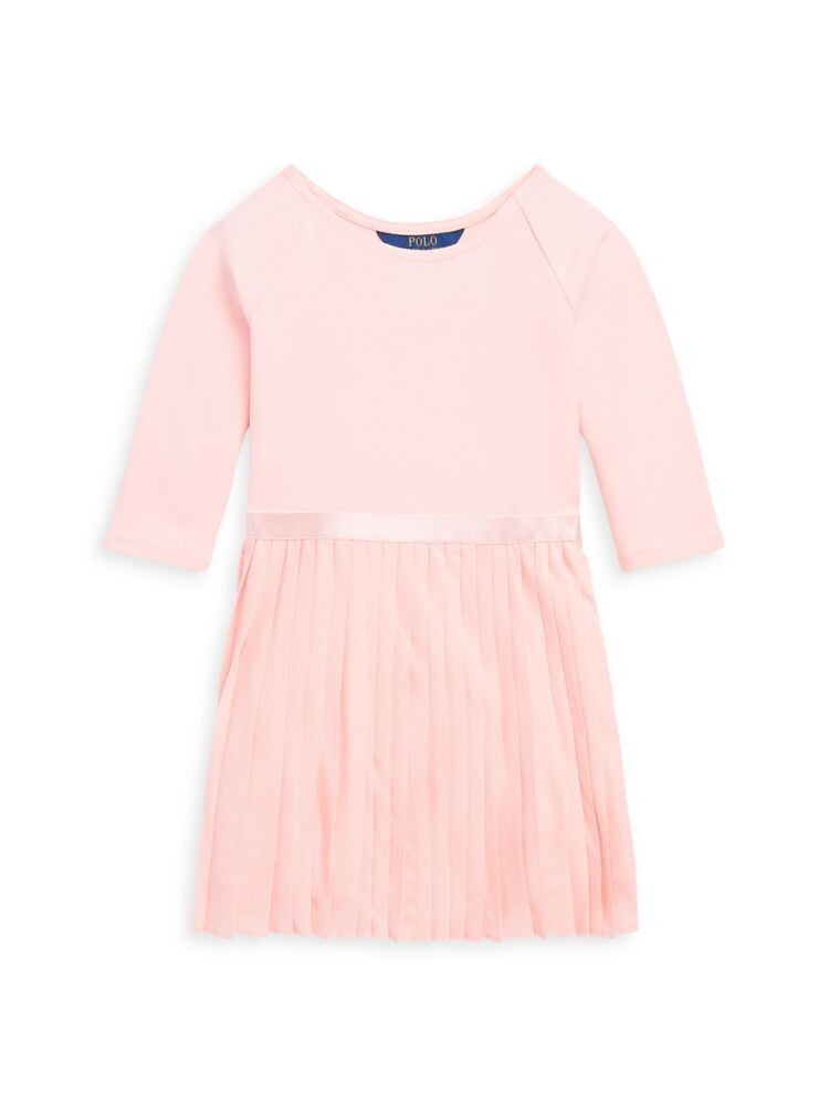 

Трикотажное плиссированное платье для девочки Ralph Lauren, цвет Pink Sand