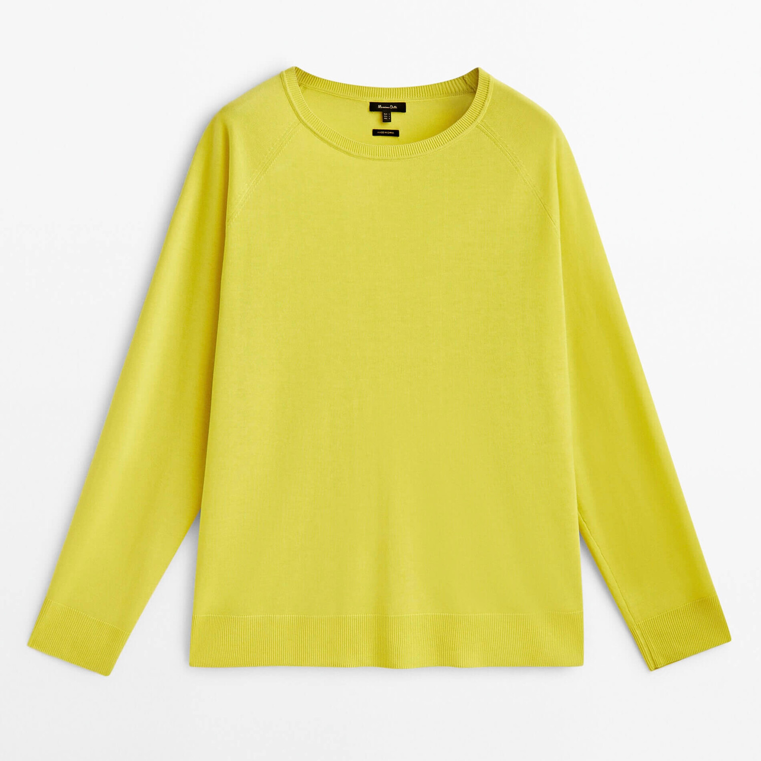 

Свитер Massimo Dutti Crew Neck, лимонный
