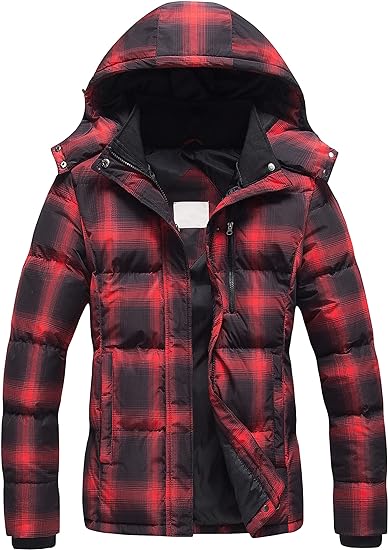 Куртка Pursky Women's Warm Winter Thicken Waterproof, черный/красный цена и фото