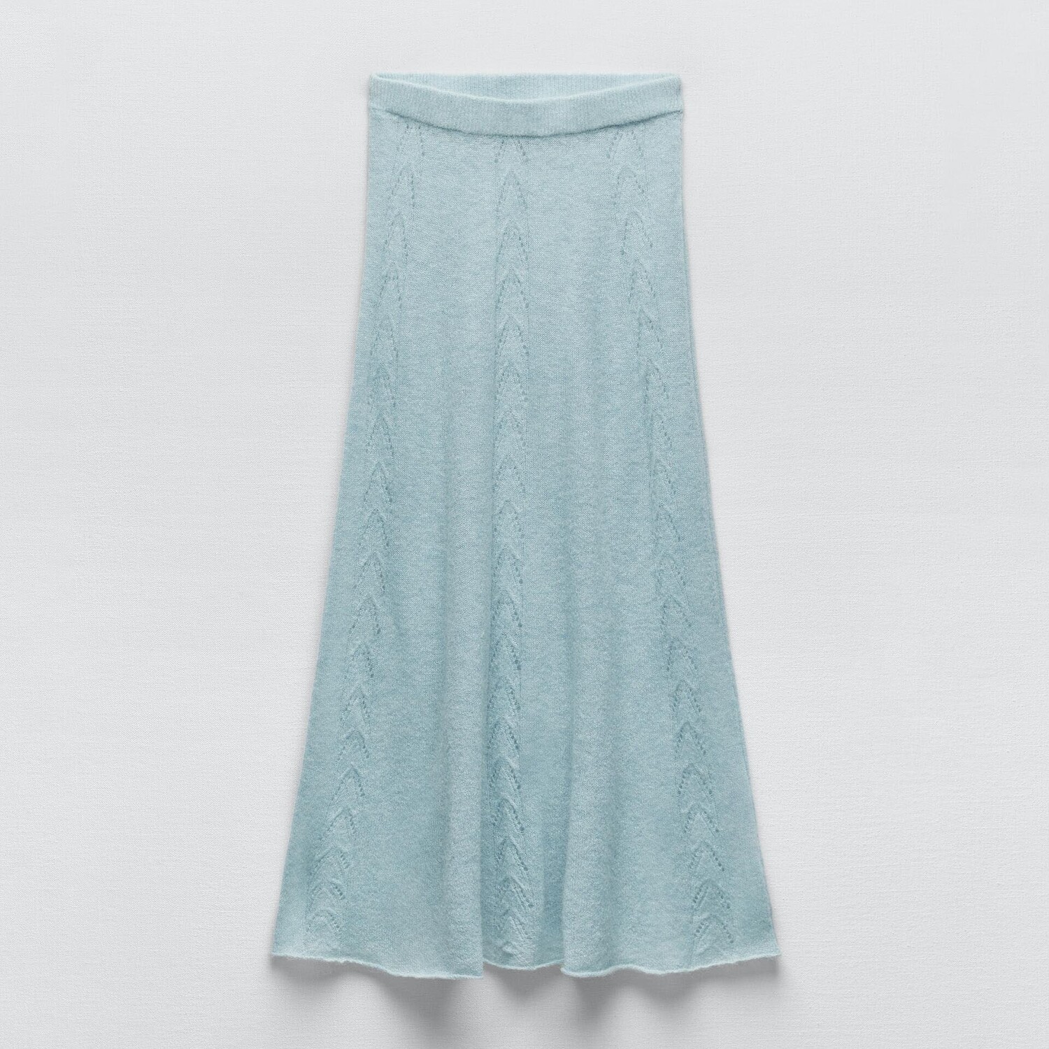 

Юбка Zara Pointelle Knit Midi, небесно-голубой