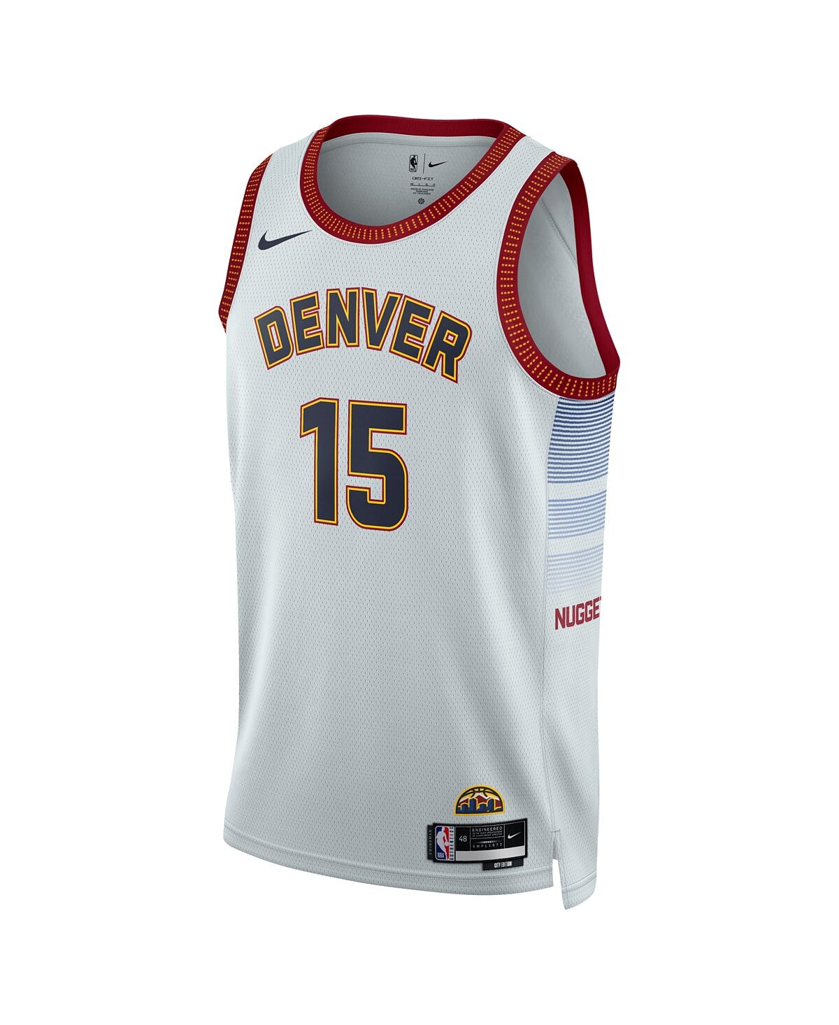 

Мужская и женская джерси nikola jokic silver denver nuggets 2022/23 city edition swingman Nike, серебряный