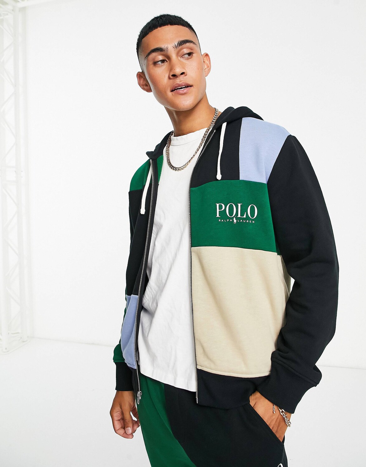 

Эксклюзивная коллаборация с капюшоном на молнии Polo Ralph Lauren x ASOS в стиле колор-блок
