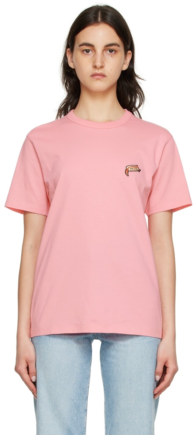 

Розовая футболка Olympia Le-Tan Edition Hot Dog Fox Maison Kitsuné, Розовый
