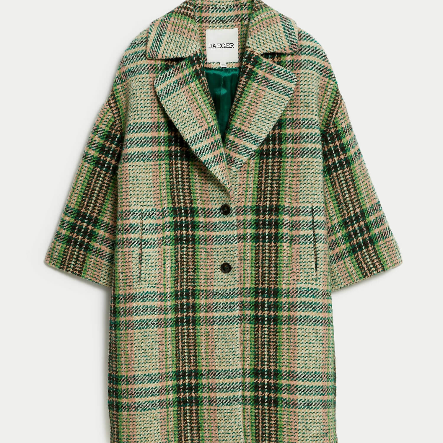 

Пальто Marks & Spencer Checked Longline Boyfriend, зеленый