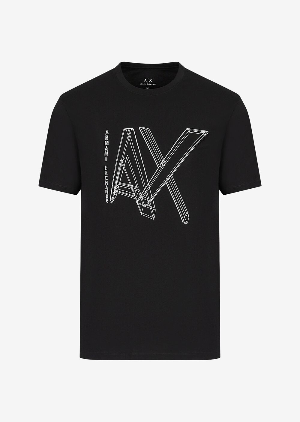 

Футболка классического кроя из хлопкового джерси с логотипом Armani Exchange, черный
