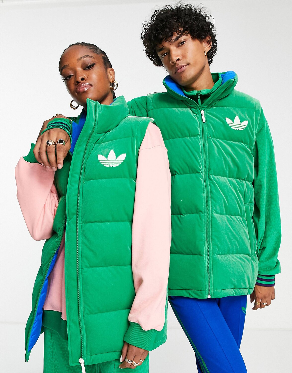 

Зеленая пуховая куртка унисекс adidas Originals 'adicolor 70s', Зеленый
