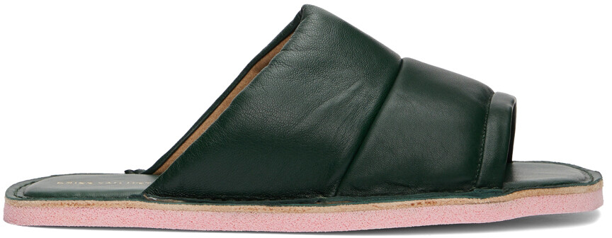 

Зеленые кожаные слипоны Dries Van Noten