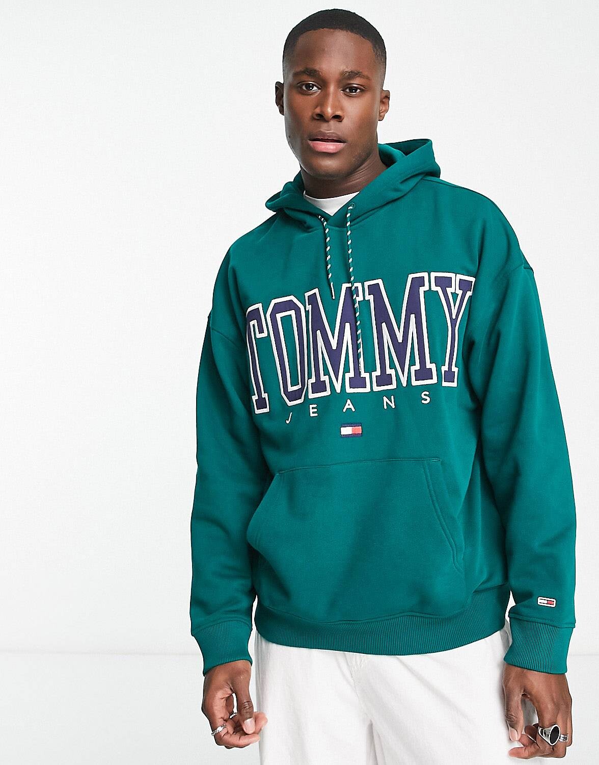 

Зеленое худи с логотипом спереди Tommy Jeans ASOS Exclusive Heritage Capsule Logo, Зеленый