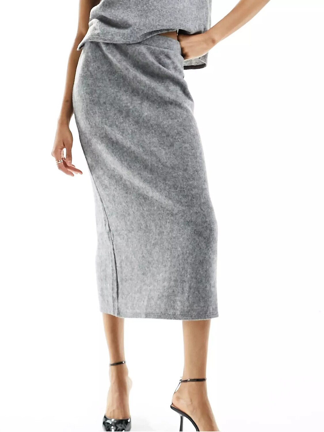

Юбка Vero Moda Tall Knitted Midi Co-ord, серый
