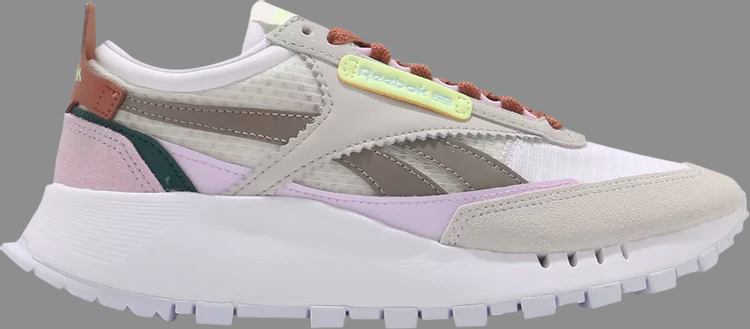 

Кроссовки wmns classic leather legacy 'white luminous lilac' Reebok, фиолетовый