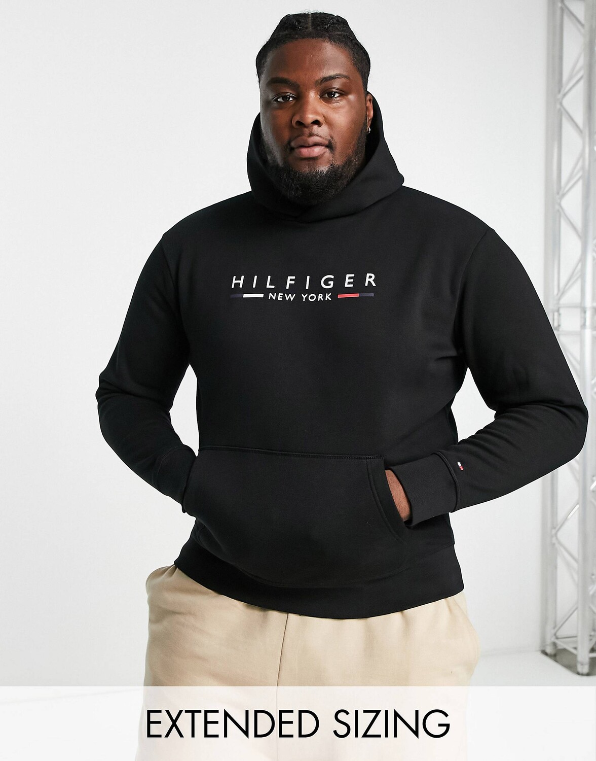 

Худи черного цвета с логотипом Tommy Hilfiger Big & Tall NY, Черный