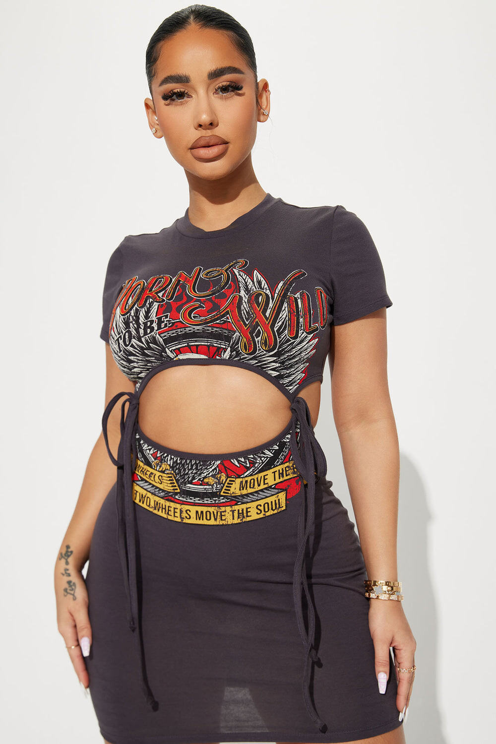 

Мини платье Fashion Nova SB7299, серый