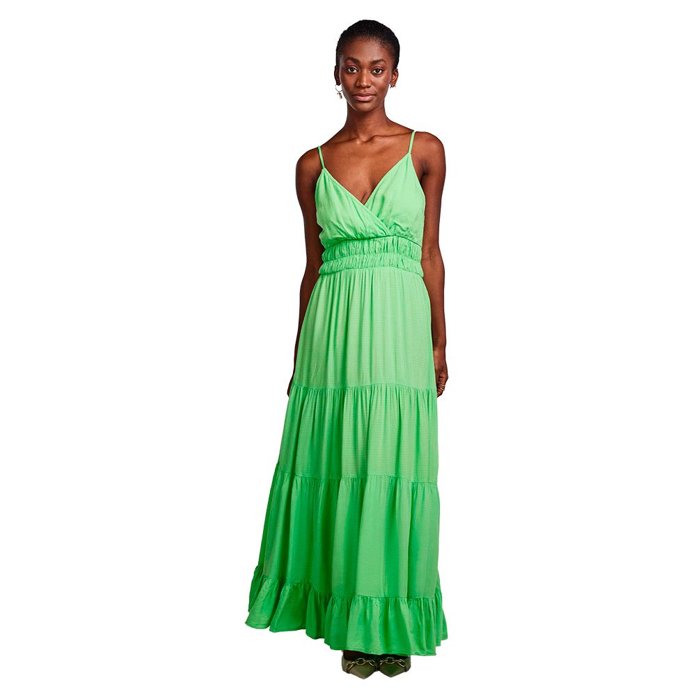 Длинное платье Yas Sirala Sleveless, зеленый длинное платье с принтом yas зеленый