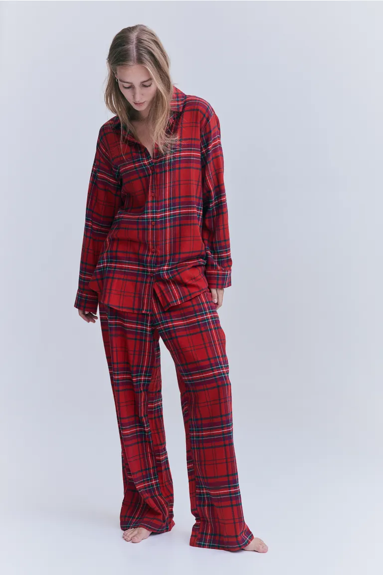 Бархатная пижама H&M, красный