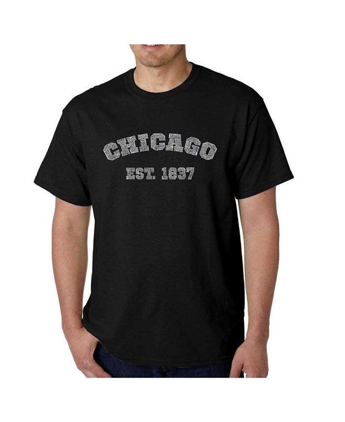 Мужская футболка с рисунком Word Art — Чикаго, 1837 г. LA Pop Art, черный гордеева е сыщики из чикаго