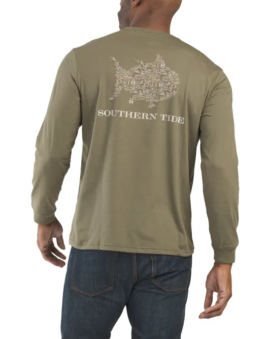 

Футболка с длинным рукавом Livin Lodge Skipjack Fill Southern Tide, зеленый