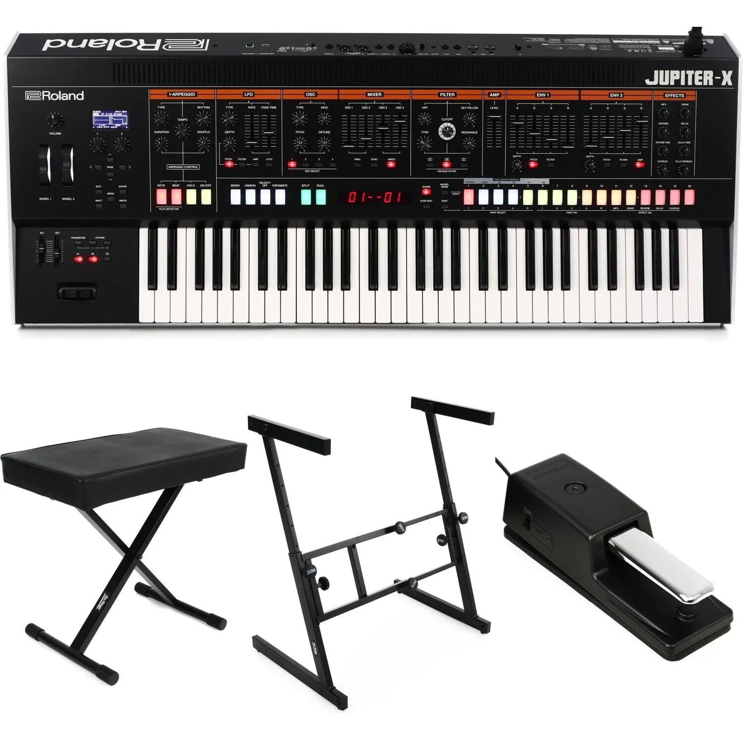 

Комплект 61-клавишного синтезатора Roland Jupiter-X Essentials
