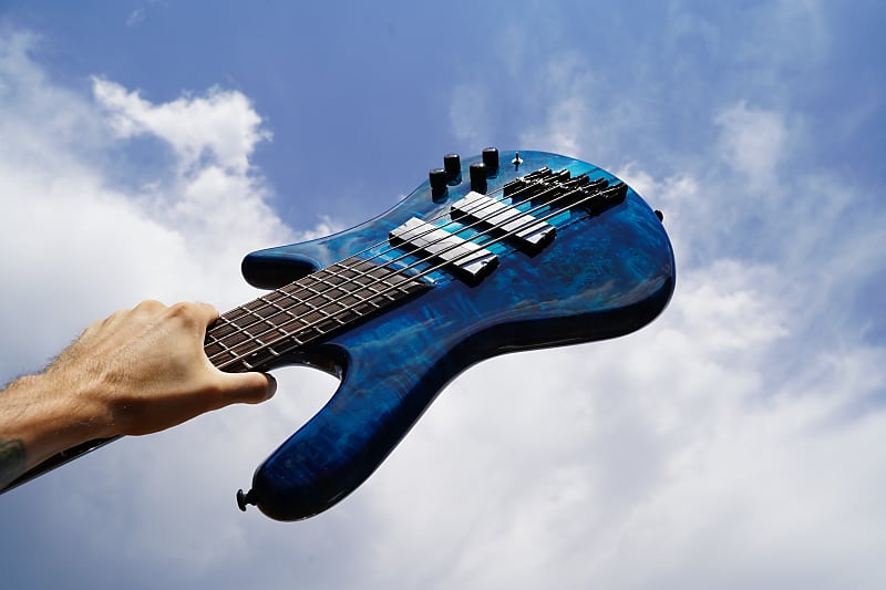 Басс гитара Spector NS Dimension 5 - Multi Scale Black & Blue 5-String Bass Guitar w/ Gig Bag