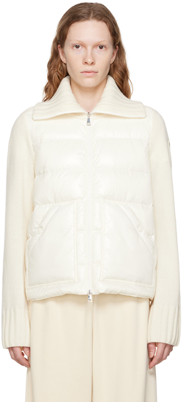 

Белый стеганый пуховик Moncler