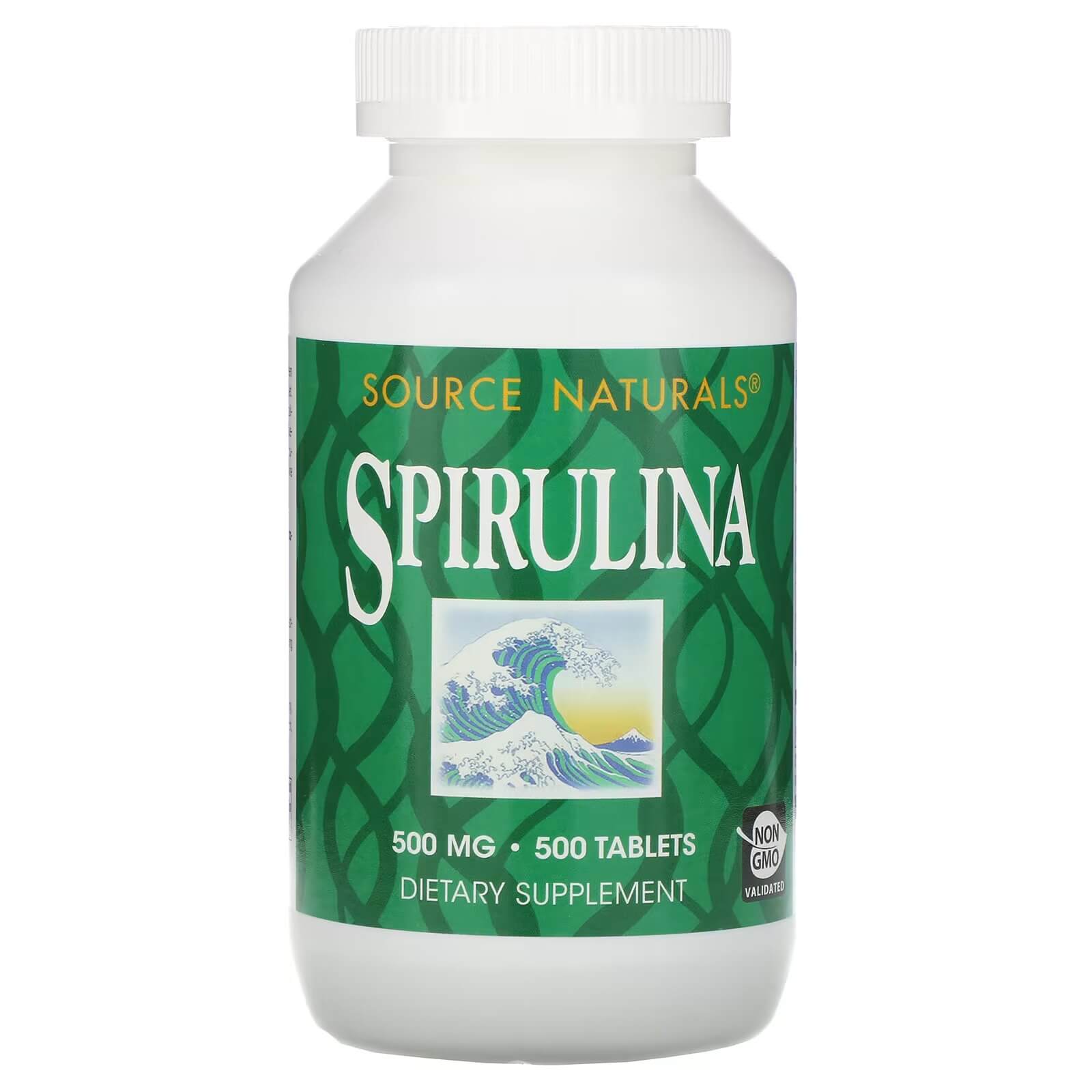 Спирулина 500 мг Source Naturals, 500 таблеток source naturals athletic series инозин 500 мг 60 таблеток