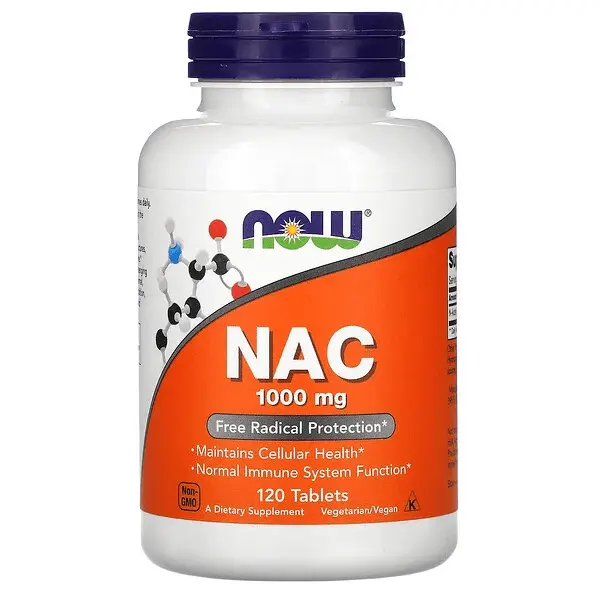 

NAC N-ацетилцистеин NOW Foods 1000 мг, 120 капсул
