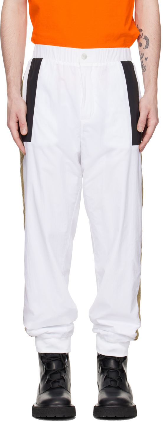 Белые брюки для отдыха с вышивкой BOSS