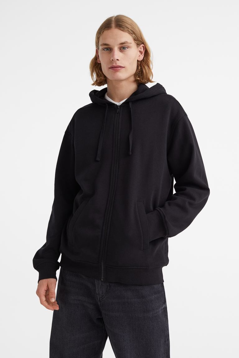 

Толстовка с капюшоном на молнии расслабленной посадки (2 шт.) H&M, черный/серый меланж