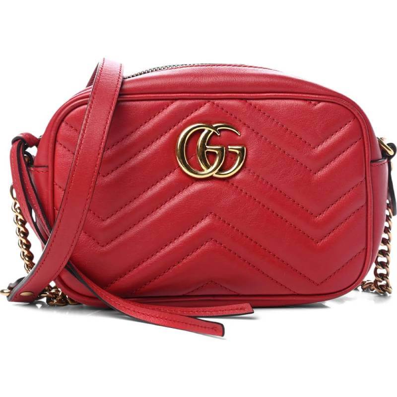 Сумка Gucci GG Marmont Matelassé Mini, красный - фото