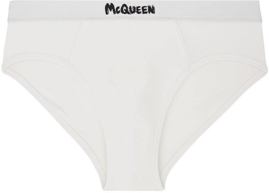 

Белые трусы с граффити Alexander McQueen