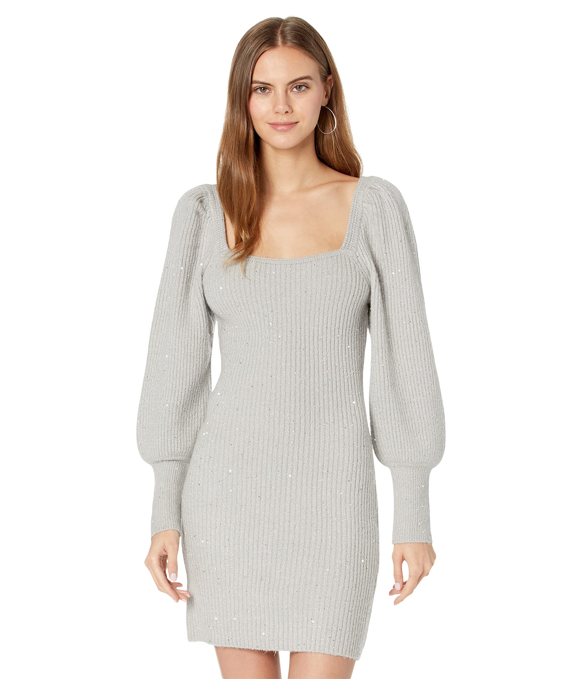 цена Платье 1.STATE, Long Sleeve Square Neck Sweaterdress