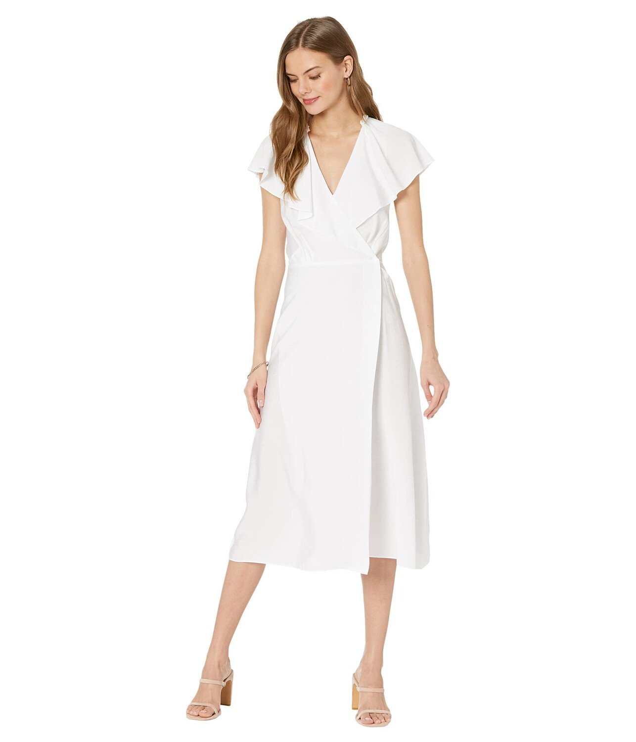 

Платье Vince, Braid Trim Flutter Sleeve Wrap Dress